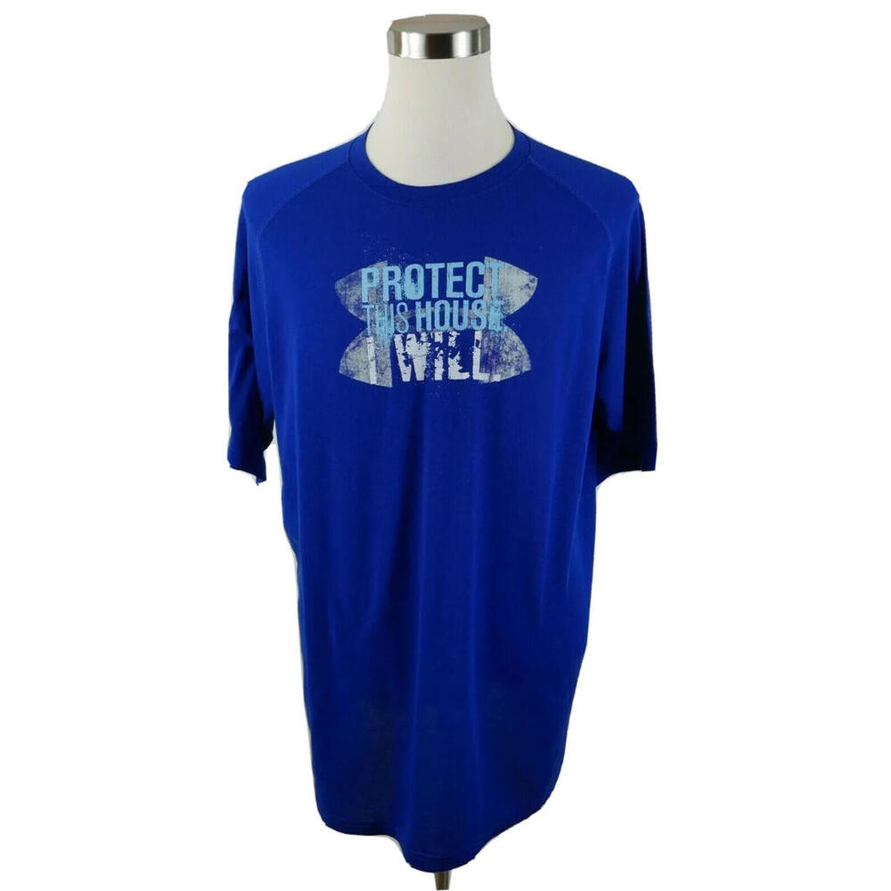 Under Armour Mens Heat Gear Royal Blue Active T Shirt XL